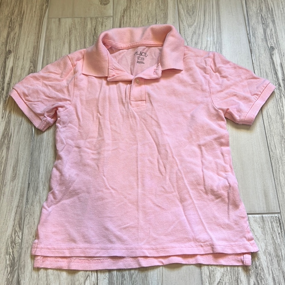 • Childrens Place pink polo shirt, 5/6 •